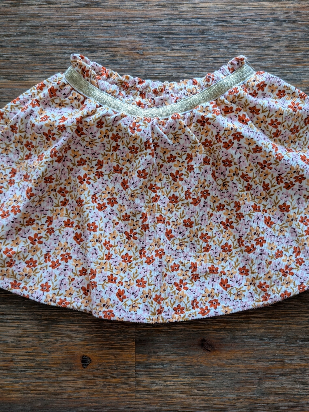 Old Navy Floral Elastic-Waist Skirt - White with Orange & Yellow Flowers